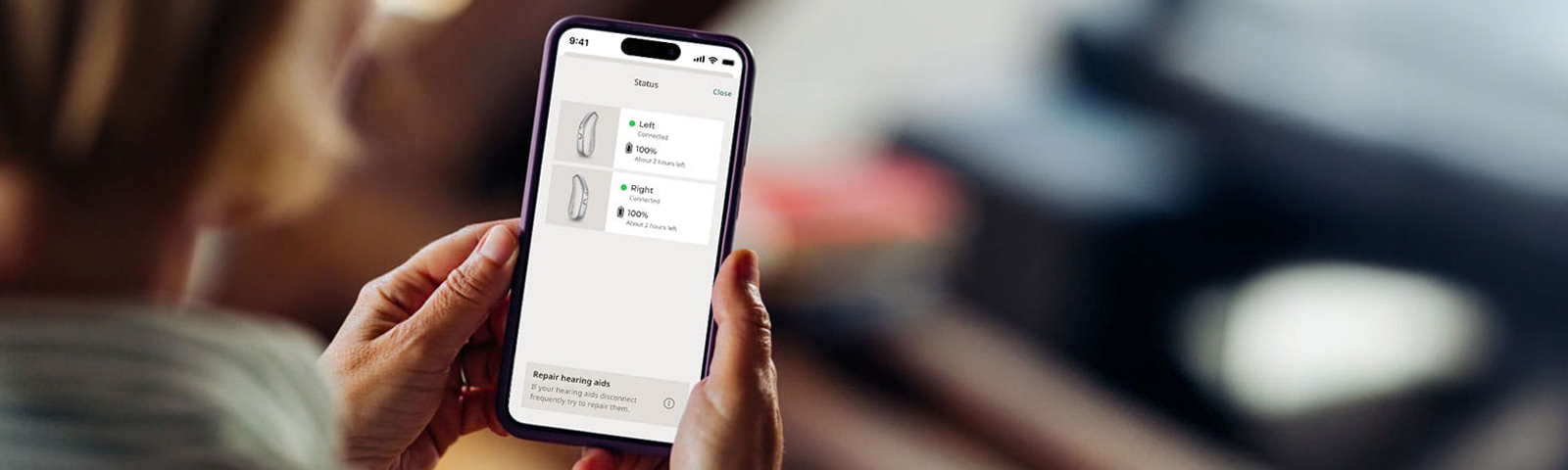 Hearing aid features banner